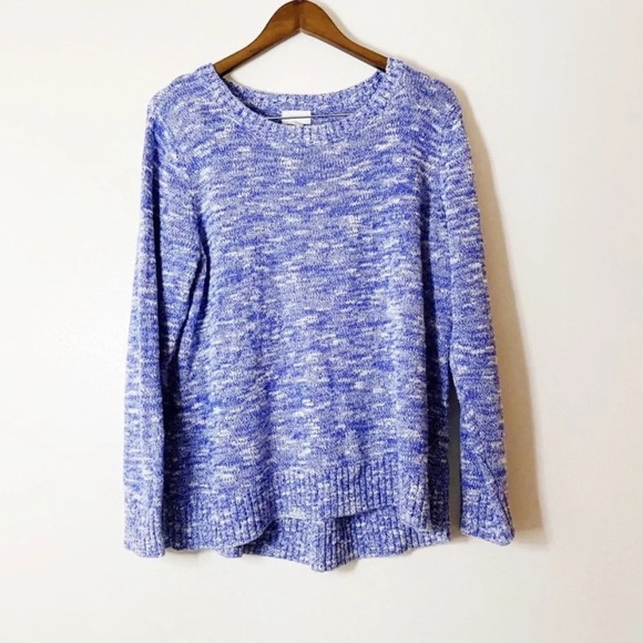 Old Navy Sweaters - OLD NAVY Crewneck Cozy Knit Blue Speckled Sweater Size XL Speckled Woven
